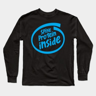 Spike Protein Inside Proudly Vaccinated Logo Parody Long Sleeve T-Shirt